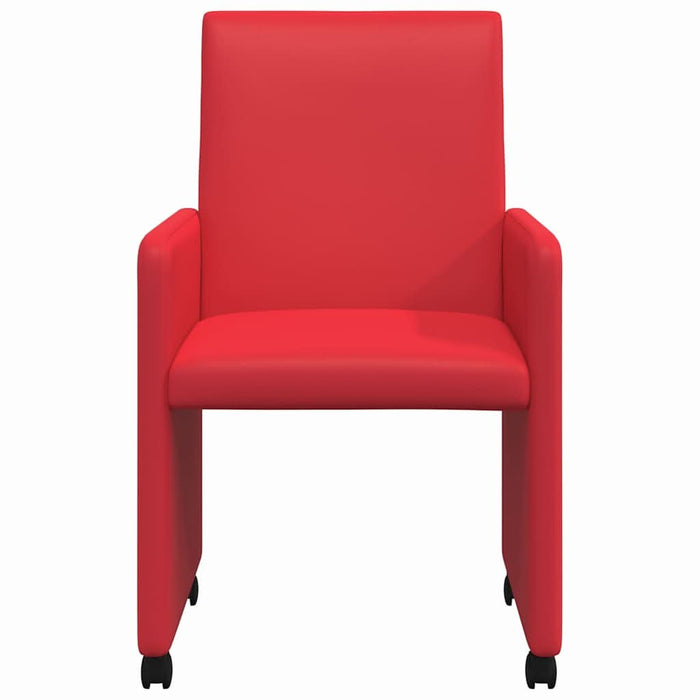 Scaune de dining cu roți cu roți 2 pcs Roșu 57 x 66 x 94 cm - WALTI WALTI