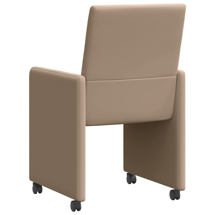 Scaune de dining cu roți 2 buc. Piele artificială Cappuccino - WALTI WALTI
