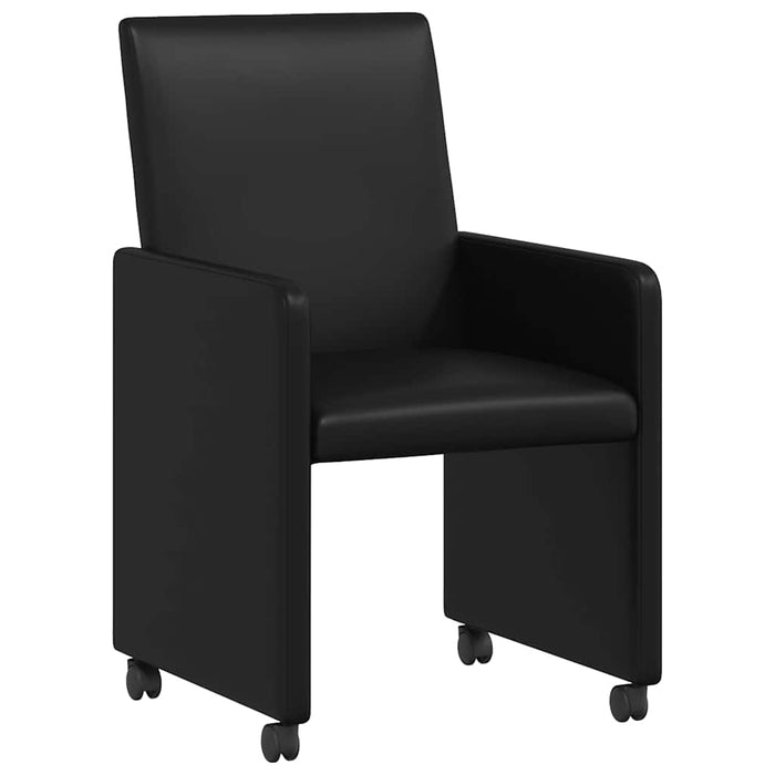 Scaune de dining cu roți cu roți 2 pcs Negru 57 x 66 x 94 cm - WALTI WALTI