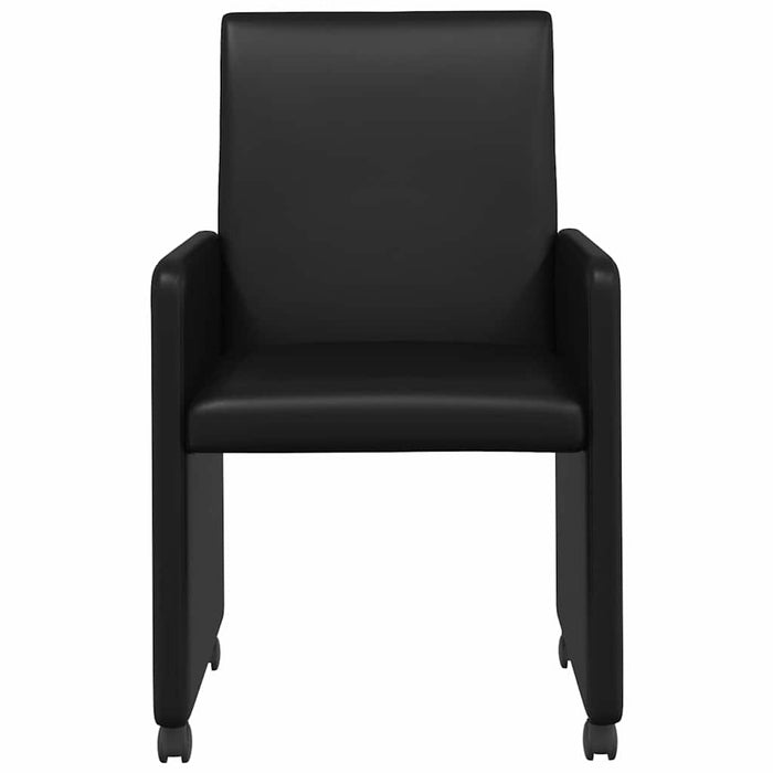 Scaune de dining cu roți cu roți 2 pcs Negru 57 x 66 x 94 cm - WALTI WALTI
