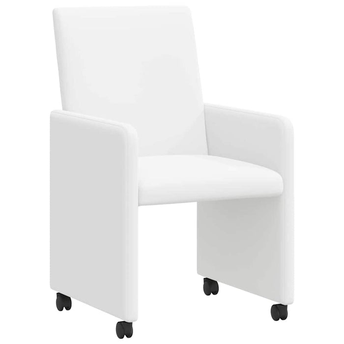 Scaune de dining cu roți cu roți 2 pcs Alb 57 x 66 x 94 cm - WALTI WALTI