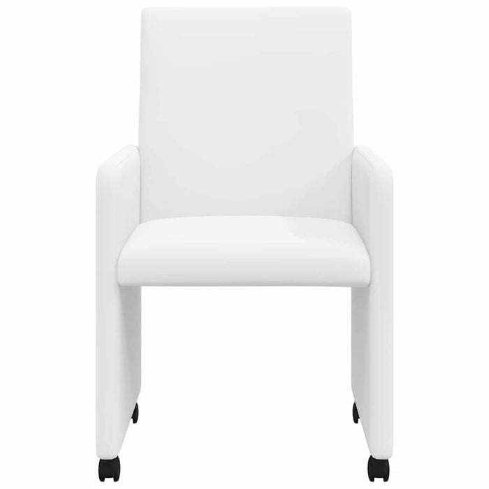 Scaune de dining cu roți cu roți 2 pcs Alb 57 x 66 x 94 cm - WALTI WALTI