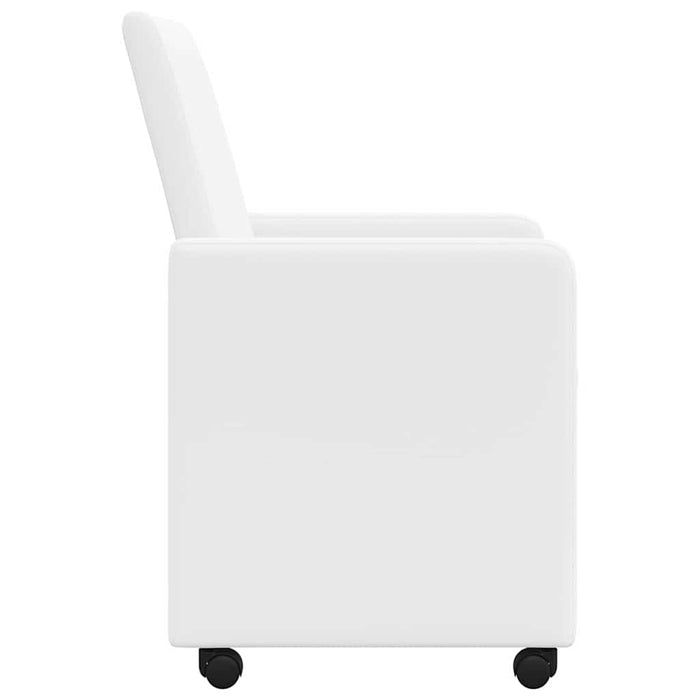 Scaune de dining cu roți cu roți 2 pcs Alb 57 x 66 x 94 cm - WALTI WALTI