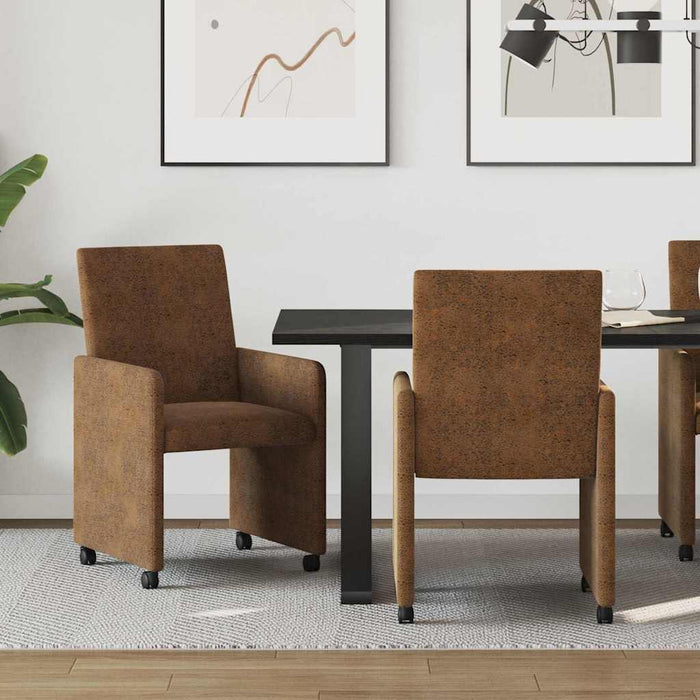 Scaune de dining cu roți cu roți 2 pcs Maro 57 x 66 x 94 cm - WALTI WALTI