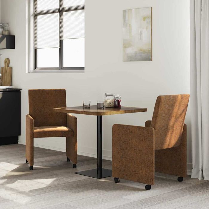 Scaune de dining cu roți cu roți 2 pcs Maro 57 x 66 x 94 cm - WALTI WALTI
