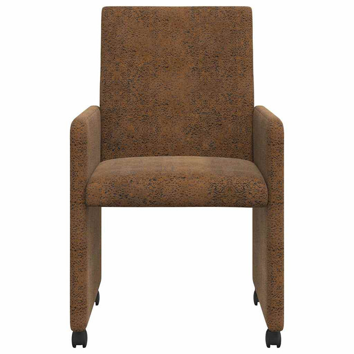 Scaune de dining cu roți cu roți 2 pcs Maro 57 x 66 x 94 cm - WALTI WALTI