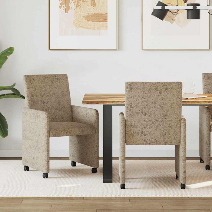 Scaune de dining cu roți 2 pcs Gri deschis 57 x 66 x 94 cm - WALTI WALTI