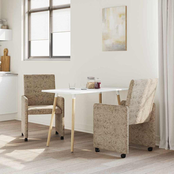 Scaune de dining cu roți 2 pcs Gri deschis 57 x 66 x 94 cm - WALTI WALTI