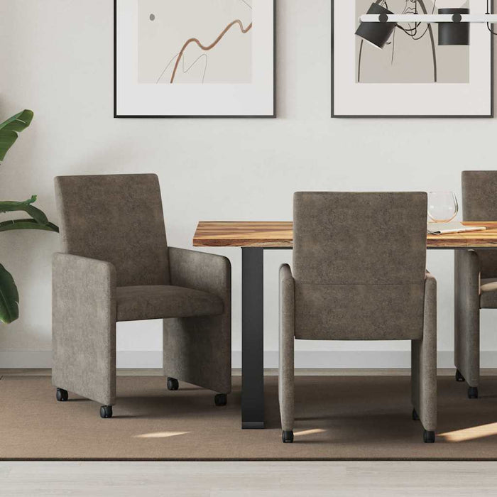 Scaune de dining cu roți 2 pcs Gri închis 57 x 66 x 94 cm - WALTI WALTI