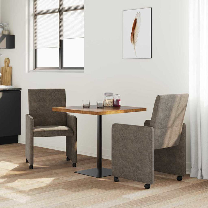 Scaune de dining cu roți 2 pcs Gri închis 57 x 66 x 94 cm - WALTI WALTI