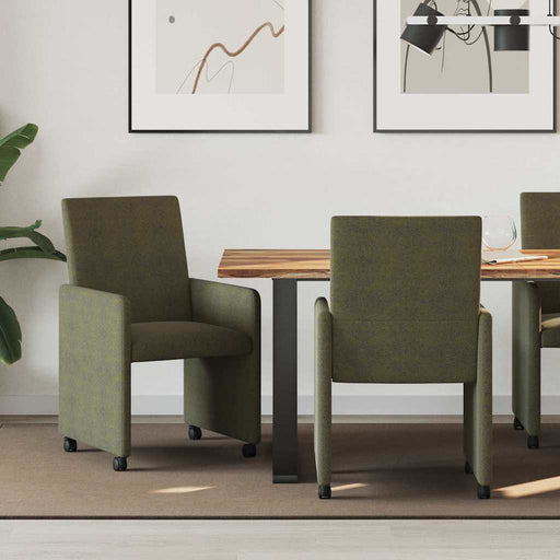 Scaune de dining cu roți 2 pcs Verde militar 57 x 66 x 94 cm - WALTI WALTI