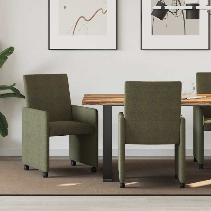 Scaune de dining cu roți 2 pcs Verde militar 57 x 66 x 94 cm - WALTI WALTI