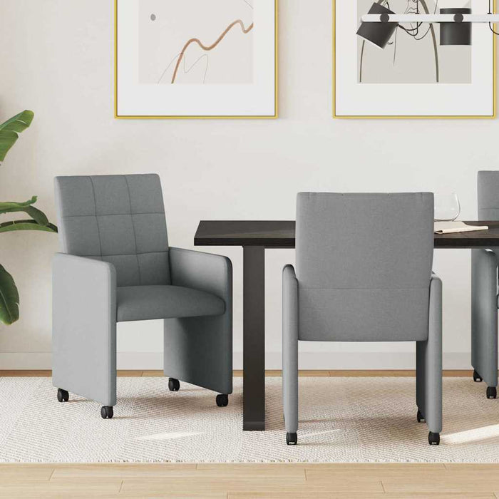 Scaune de dining cu roți 2 pcs Gri deschis 58 x 65 x 94 cm - WALTI WALTI