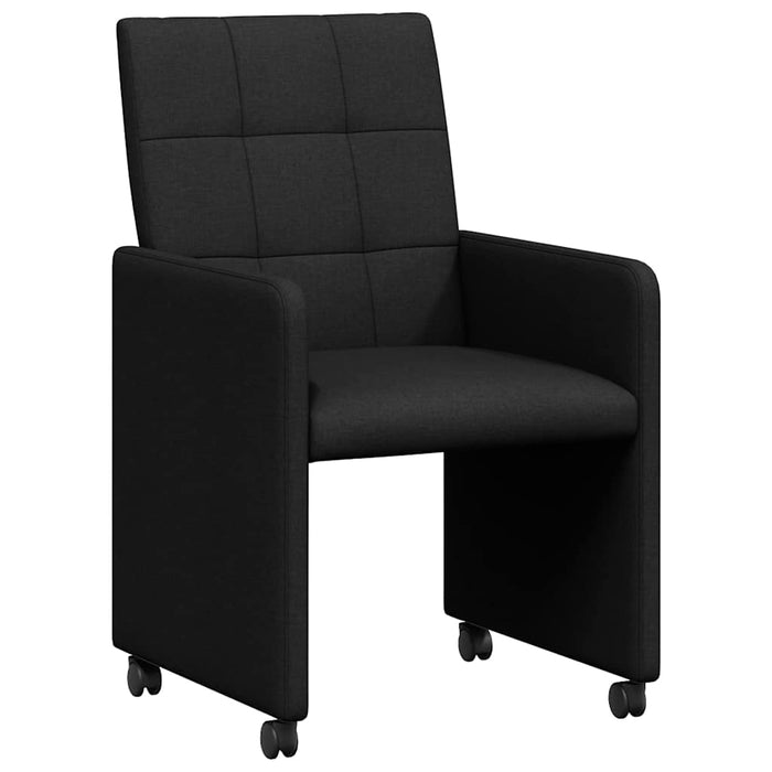 Scaune de dining cu roți 2 pcs Negru 58 x 65 x 94 cm țesătură - WALTI WALTI