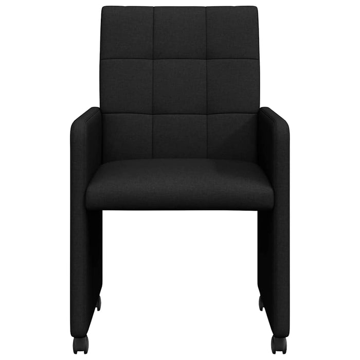 Scaune de dining cu roți 2 pcs Negru 58 x 65 x 94 cm țesătură - WALTI WALTI