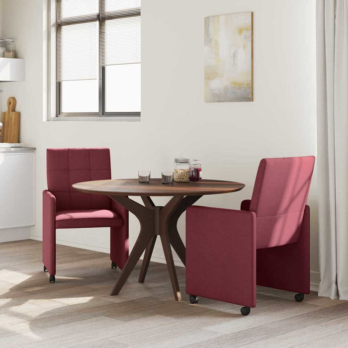 Scaune de dining cu roți 2 pcs bordo 58 x 65 x 94 cm țesătură - WALTI WALTI