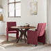 Scaune de dining cu roți 2 pcs bordo 58 x 65 x 94 cm țesătură - WALTI WALTI