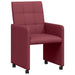 Scaune de dining cu roți 2 pcs bordo 58 x 65 x 94 cm țesătură - WALTI WALTI