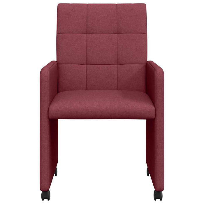 Scaune de dining cu roți 2 pcs bordo 58 x 65 x 94 cm țesătură - WALTI WALTI
