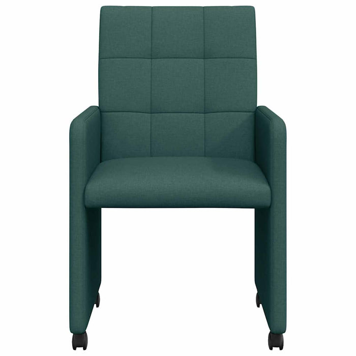 Scaune de dining cu roți 2 pcs Verde închis 58 x 65 x 94 cm - WALTI WALTI
