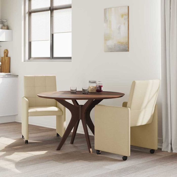 Scaune de dining cu roți 2 pcs Crem 58 x 65 x 94 cm țesătură - WALTI WALTI