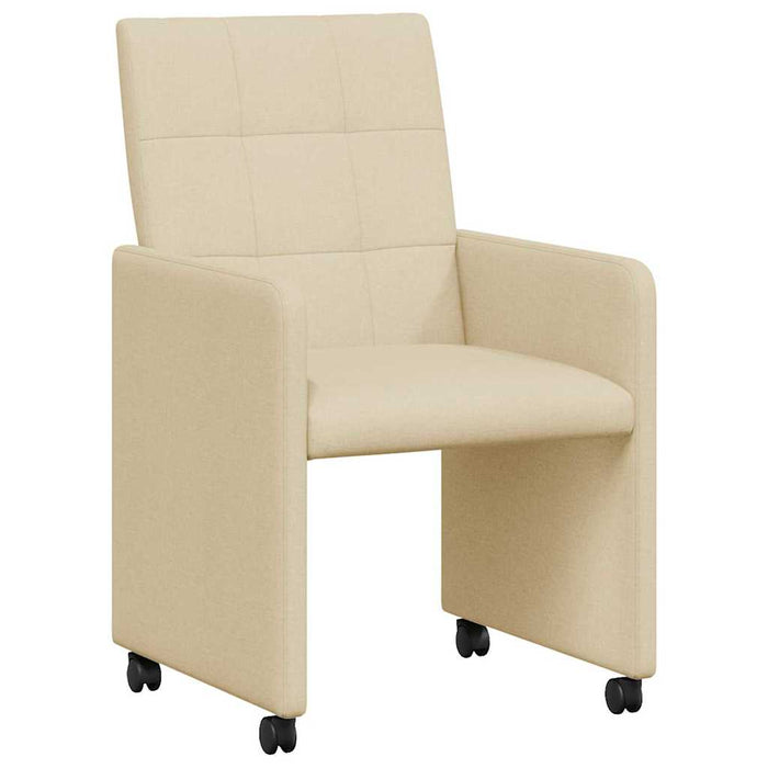 Scaune de dining cu roți 2 pcs Crem 58 x 65 x 94 cm țesătură - WALTI WALTI