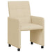 Scaune de dining cu roți 2 pcs Crem 58 x 65 x 94 cm țesătură - WALTI WALTI
