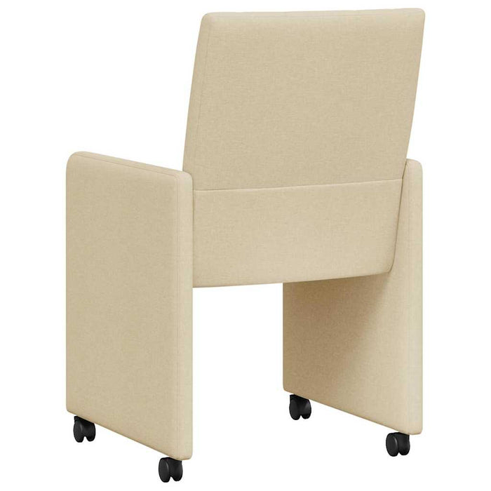 Scaune de dining cu roți 2 pcs Crem 58 x 65 x 94 cm țesătură - WALTI WALTI