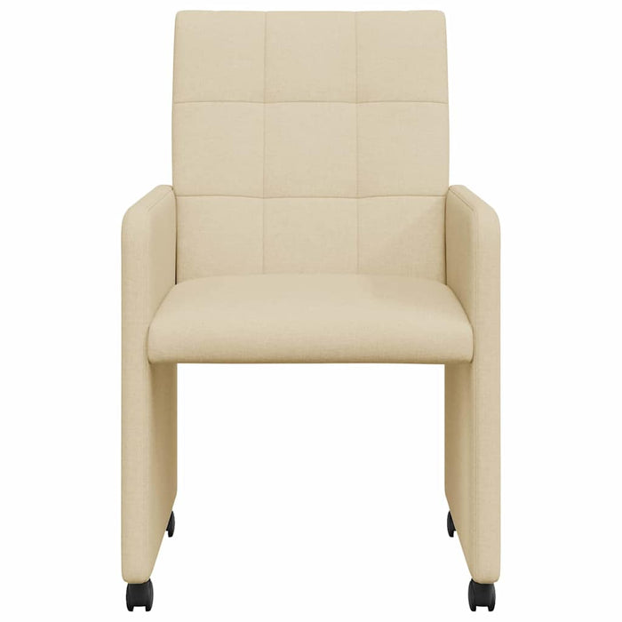 Scaune de dining cu roți 2 pcs Crem 58 x 65 x 94 cm țesătură - WALTI WALTI