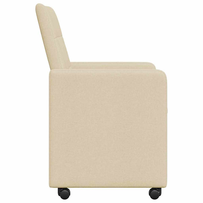 Scaune de dining cu roți 2 pcs Crem 58 x 65 x 94 cm țesătură - WALTI WALTI