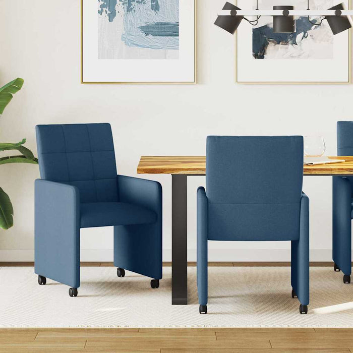 Scaune de dining cu roți cu roți 2 pcs albastru 58 x 65 x 94 cm - WALTI WALTI