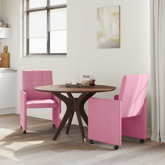 Scaune de dining cu roți 2 pcs Roz 58 x 65 x 94 cm țesătură - WALTI WALTI