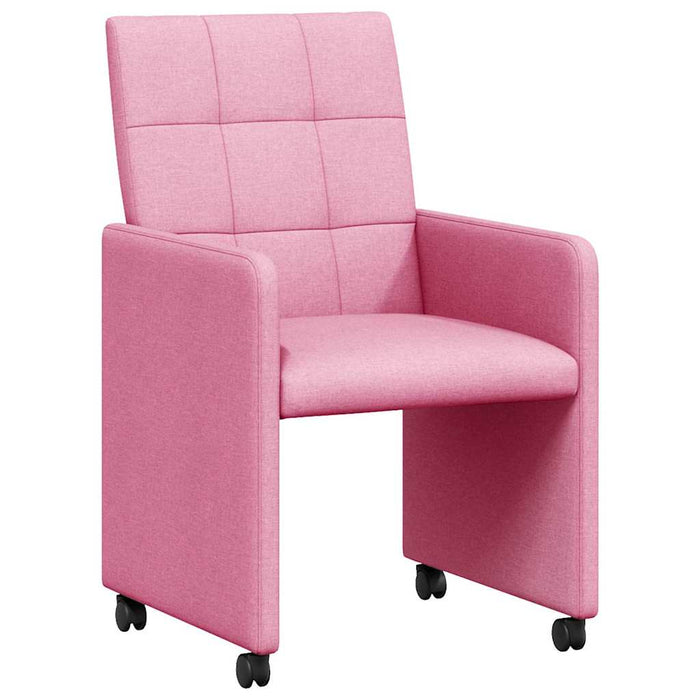 Scaune de dining cu roți 2 pcs Roz 58 x 65 x 94 cm țesătură - WALTI WALTI