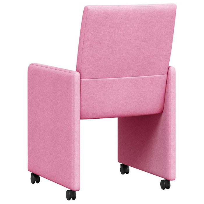 Scaune de dining cu roți 2 pcs Roz 58 x 65 x 94 cm țesătură - WALTI WALTI