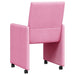 Scaune de dining cu roți 2 pcs Roz 58 x 65 x 94 cm țesătură - WALTI WALTI