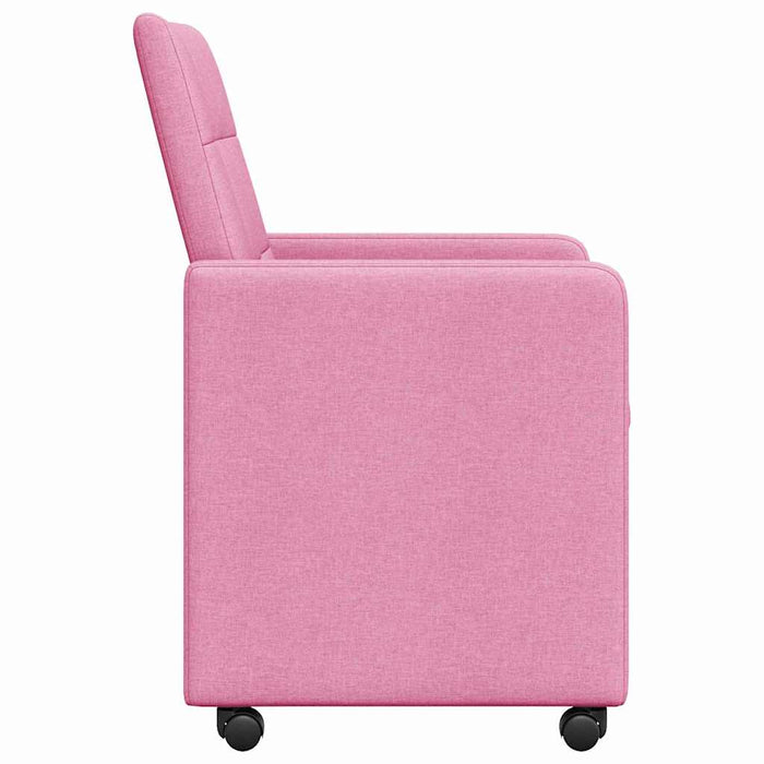 Scaune de dining cu roți 2 pcs Roz 58 x 65 x 94 cm țesătură - WALTI WALTI