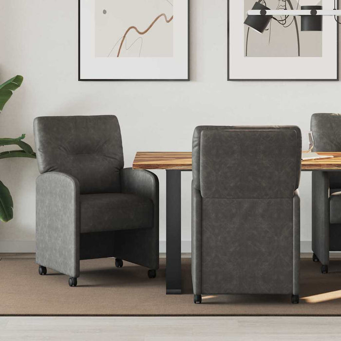Scaune de dining cu roți cu roți 2 pcs Negru 57 x 67 x 95 cm - WALTI WALTI