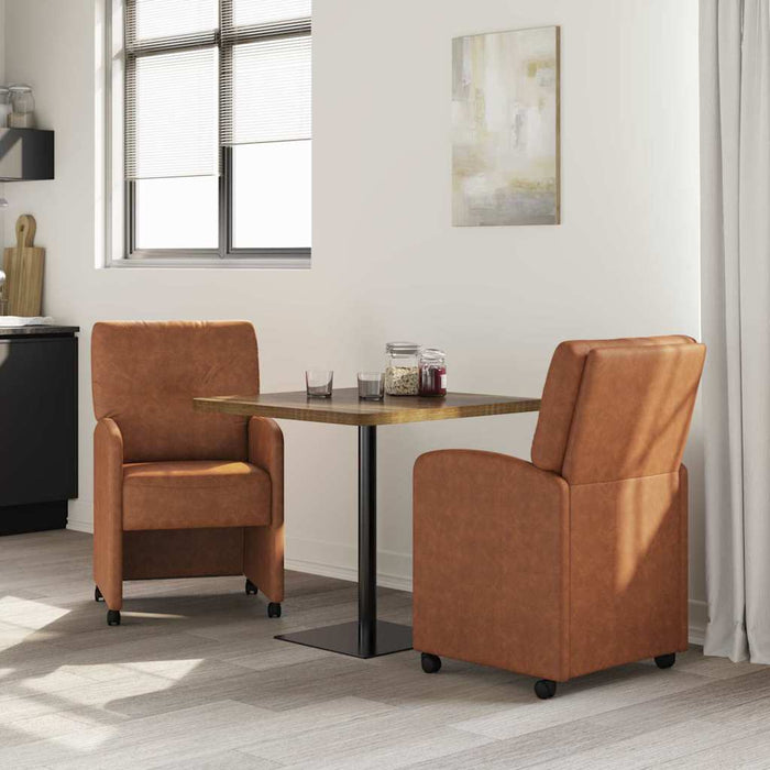 Scaune de dining cu roți cu roți 2 pcs Maro 57 x 67 x 95 cm - WALTI WALTI