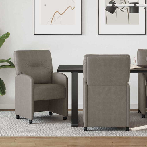 Scaune de dining cu roți cu roți 2 pcs Gri 57 x 67 x 95 cm - WALTI WALTI