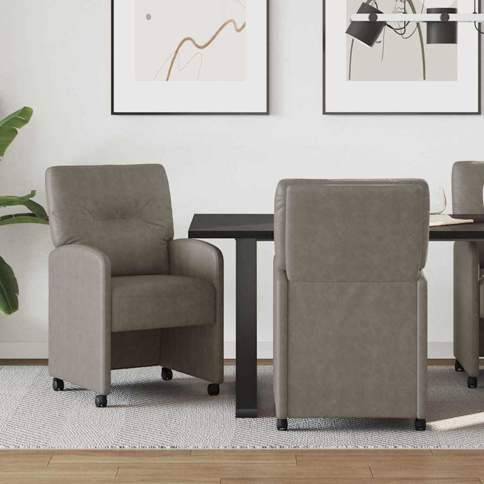 Scaune de dining cu roți cu roți 2 pcs Gri 57 x 67 x 95 cm - WALTI WALTI