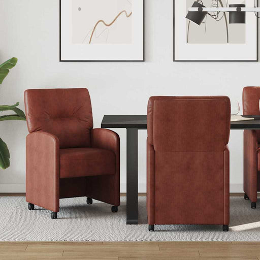 Scaune de dining cu roți 2 pcs Maro lucios 57 x 67 x 95 cm - WALTI WALTI