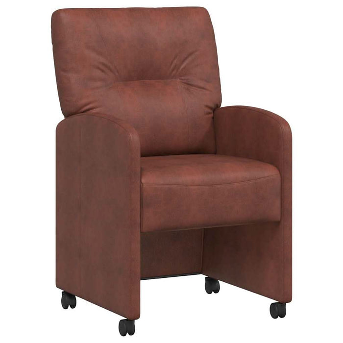 Scaune de dining cu roți 2 pcs Maro lucios 57 x 67 x 95 cm - WALTI WALTI