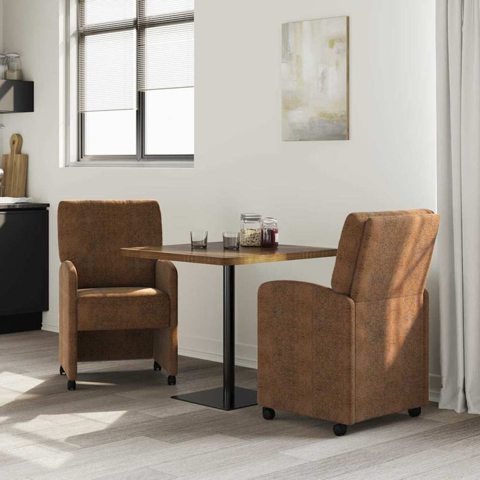 Scaune de dining cu roți cu roți 2 pcs Maro 57 x 67 x 95 cm - WALTI WALTI