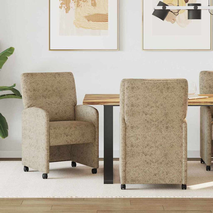 Scaune de dining cu roți 2 pcs Gri deschis 57 x 67 x 95 cm - WALTI WALTI