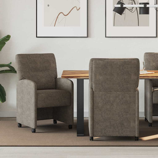 Scaune de dining cu roți 2 pcs Gri închis 57 x 67 x 95 cm - WALTI WALTI