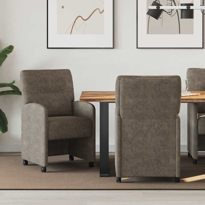Scaune de dining cu roți 2 pcs Gri închis 57 x 67 x 95 cm - WALTI WALTI