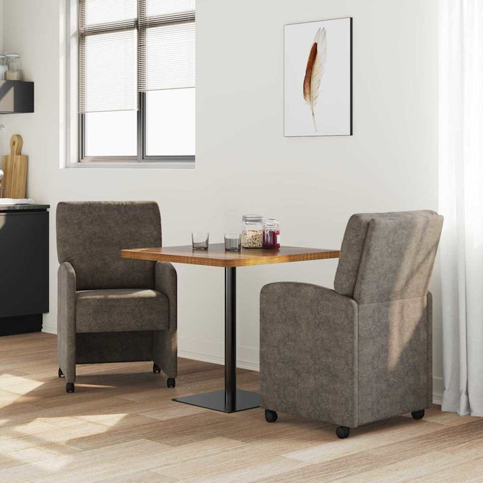 Scaune de dining cu roți 2 pcs Gri închis 57 x 67 x 95 cm - WALTI WALTI