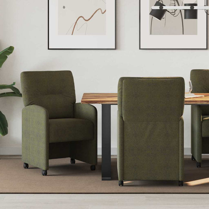 Scaune de dining cu roți 2 pcs Verde militar 57 x 67 x 95 cm - WALTI WALTI
