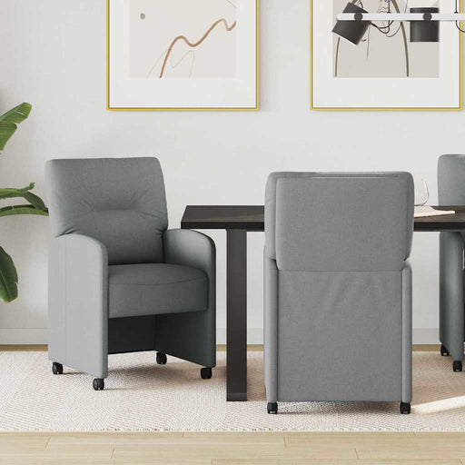 Scaune de dining cu roți 2 pcs Gri deschis 57 x 67 x 95 cm - WALTI WALTI