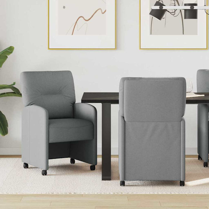 Scaune de dining cu roți 2 pcs Gri deschis 57 x 67 x 95 cm - WALTI WALTI